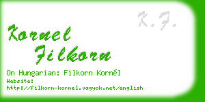 kornel filkorn business card
